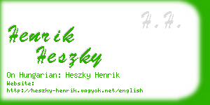 henrik heszky business card